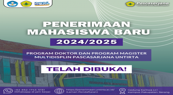 Penerimaan Mahasiswa Baru Pascasarjana Multidisiplin 2024/2025 Pascasarjana